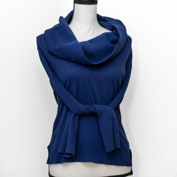 Victoria Secret Blue Cowl Neck Sweater | Lightweight Sweater | High/ Low - Picture 1 of 6